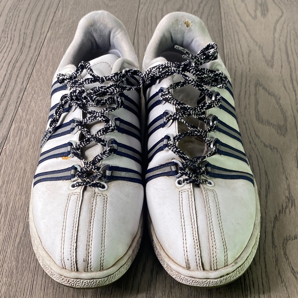 K-Swiss White and Navy Athletic Sneakers Men’s Size 10.5 - USED - Y2K Vtg - Picture 4 of 11